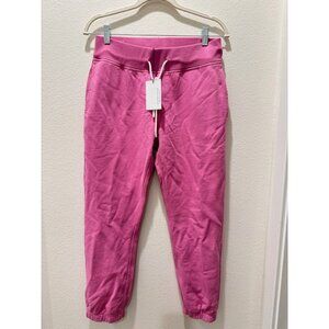 Leallo Women's Pink Cotton Elastic Waist High Rise Jogger Pants Size Small NWT
